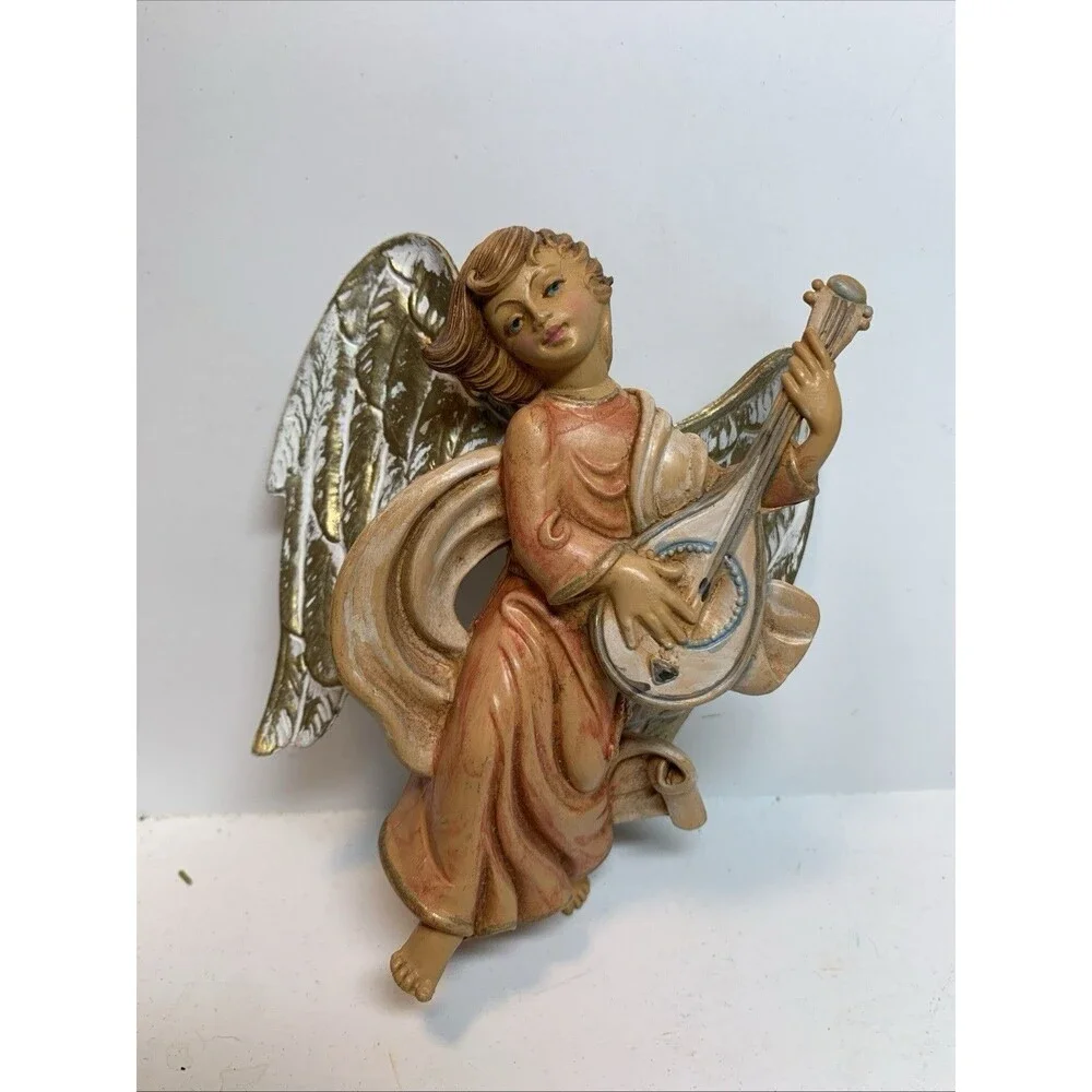 Vintage Christmas Angels Italy Playing Musical Instruments Victorian 5.5”